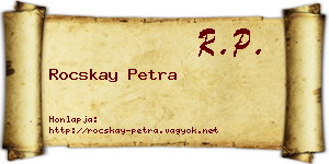 Rocskay Petra névjegykártya